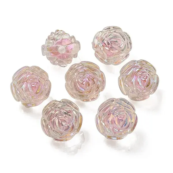 UV Plating Rainbow Iridescent Acrylic Beads