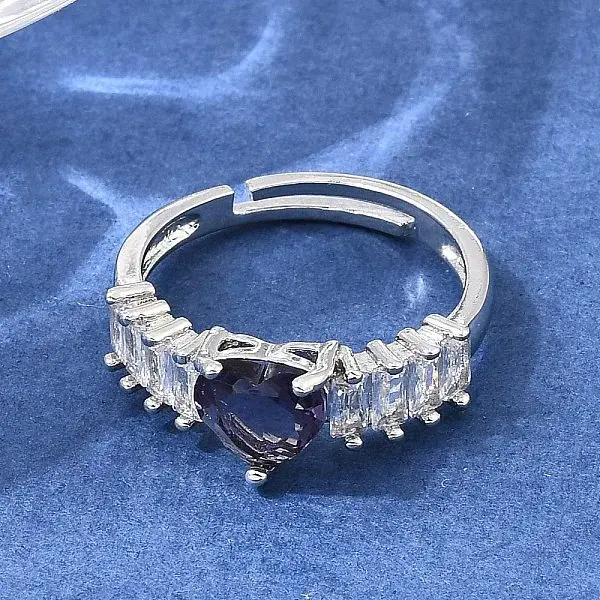 Brass Pave Cubic Zirconia Cuff Open Rings
