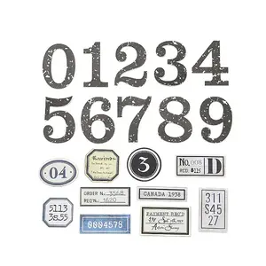 20Pcs Retro Number Paper Waterproof Stickers