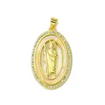 Golden Brass Micro Pave Cubic Zirconia Pendants