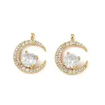 Brass Micro Pave Clear Cubic Zirconia Pendants