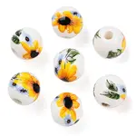 Floral Printed Porcelain Beads