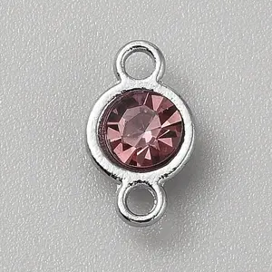 Faceted Glass Flat Round Connector Charms