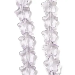 Baking Paint Transparent Glass Beads Strands