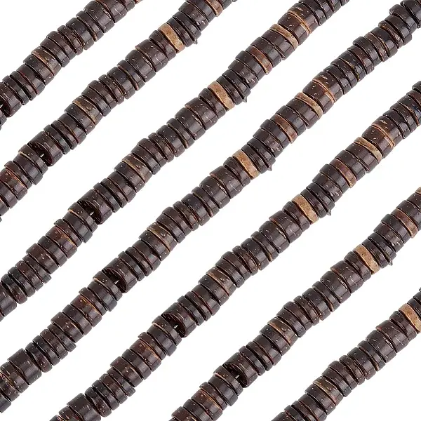 6 Strands Dyed Natural Coconut Disc Bead Strands