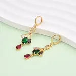 Brass Micro Pave Cubic Zirconia Leverback Earrings