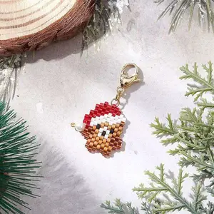 Christmas Themed Glass Seed Beaded Pendant Decorations