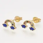 Brass Cubic Zirconia Stud Earrings