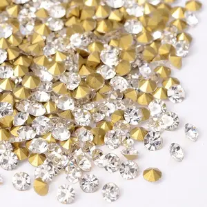 Back Plated Diamond Glass Pointed Rhinestone