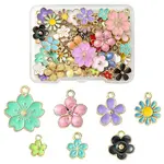 50Pcs 7 Styles Alloy Enamel Charms