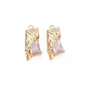 Brass Micro Pave Cubic Zirconia Pendants
