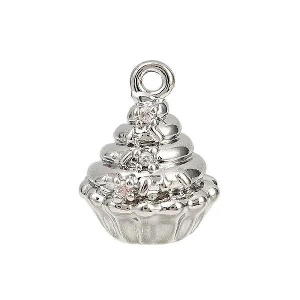 Brass Pave Clear Cubic Zirconia Pendants