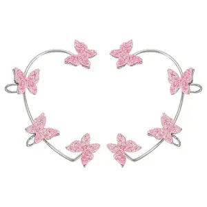 2Pcs 2 Styles Bling Butterfly Cuff Earrings