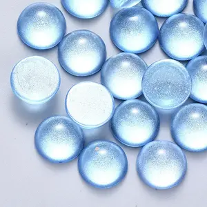 Transparent Spray Painted Glass Cabochons