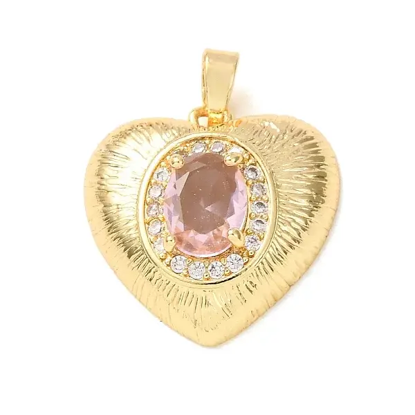 Valentine's Day Brass Micro Pave Cubic Zirconia Pendants