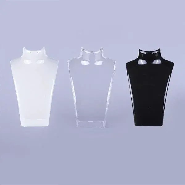 Organic Glass Necklace & Earring Standing Bust Displays