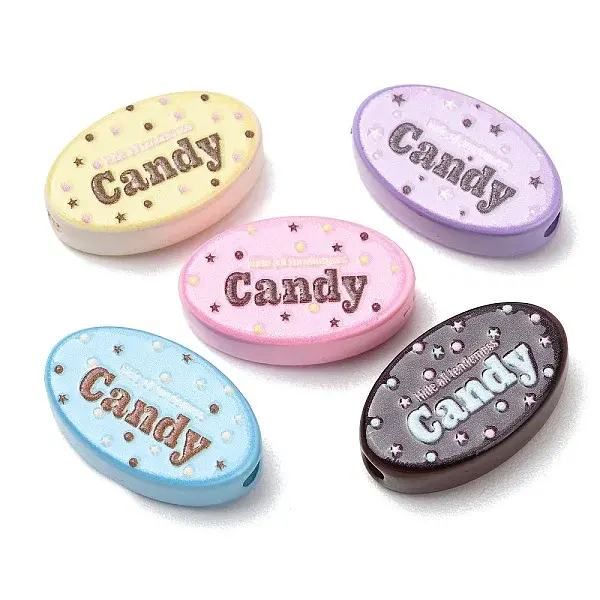 Opaque Printed Acrylic Beads
