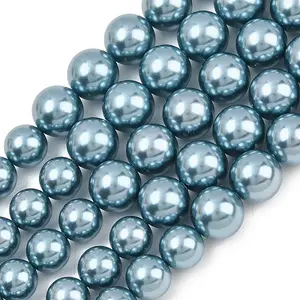 Electroplated Shell Pearl Graduated Beads Strands