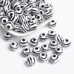Chunky Bubblegum White and Black Acrylic Zebra Striped Style Heart Beads