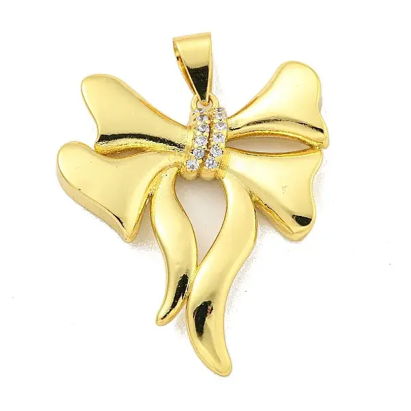 Golden Brass Micro Pave Cubic Zirconia Pendants