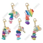 5Pcs Synthetic Turquoise Chips Pendant Decorations