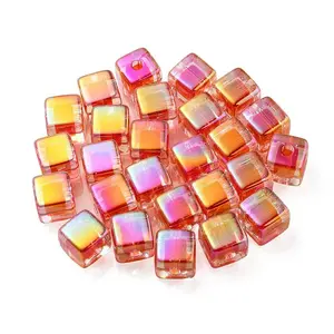 UV Plating Transparent Acrylic European Beads