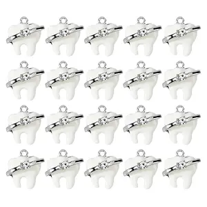 20Pcs Zinc Alloy Rhinestone Pendants