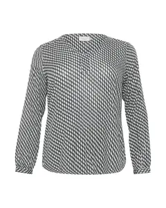 KAFFE CURVE Blúzka 'Cami'  tmavosivá / biela