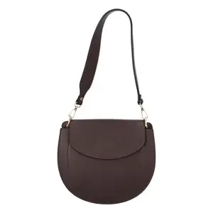 Dámská kožená kabelka přes rameno tmavě hnědá - ItalY Amanda