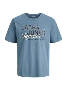 JACK & JONES Tričko  námornícka modrá / opálová / biela