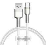 Datový kabel Baseus Cafule Metal Series USB-A - USB-C 66W 1m, bílá