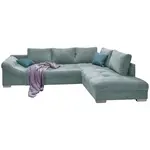 P & B ROHOVÁ SEDAČKA, textil, světle modrá