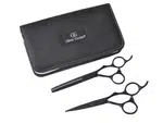 Sada kadeřnických nůžek 5" a efilačních nůžek 6,35" SilkCut Pro Matt Black Olivia Garden (PRO5.00/6.35T) + dárek zdarma