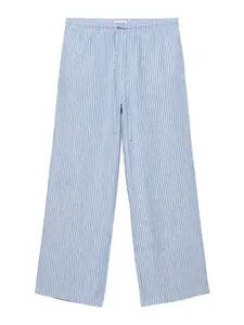 Pull&Bear Nohavice  svetlomodrá / biela