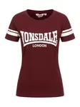 LONSDALE Tričko  vínovo červená / biela