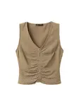 MANGO Top 'VION'  kaki / biela