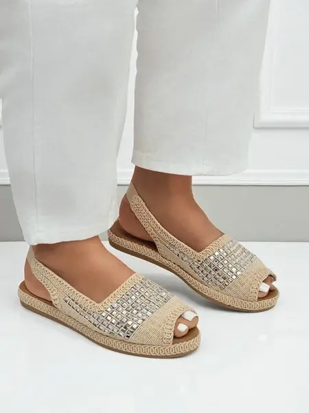 Resti Women's espadrille sandals with rhinestones Belle Sparkle