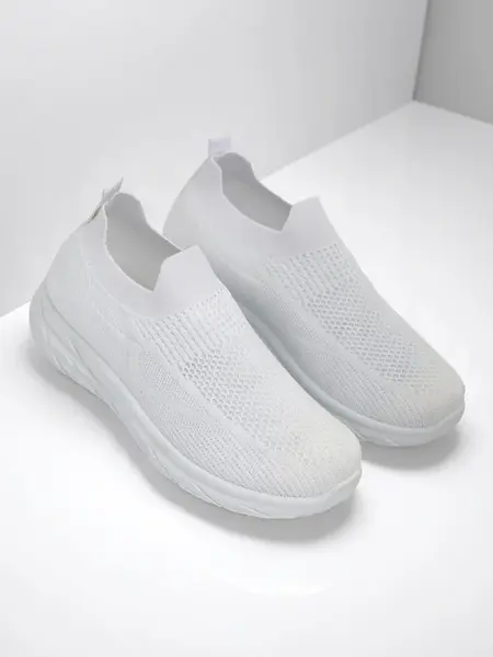 Resti Women's White Slip-On Sports Shoes