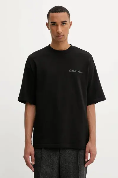 Bavlněné tričko Calvin Klein Underwear pánské, černá barva, s aplikací, LV00NM2929