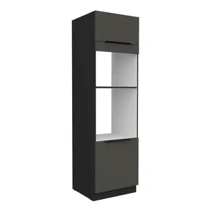 Vysoká skříňka pro vestavnou a mikrovlnou troubu Aria 60 DPM-210 2F Barva korpusu: Černá, Barva dvířek: GR - Graphite AFM