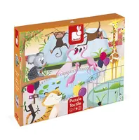 Puzzle dotykové Deň v zoologickej záhrade - s textúrou 20 dielov