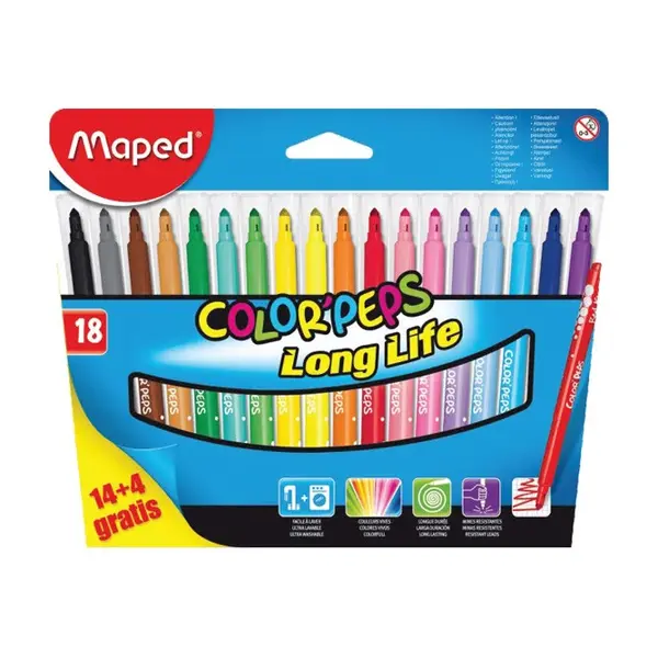 Detské fixky Maped Color´ Peps- 18 farieb