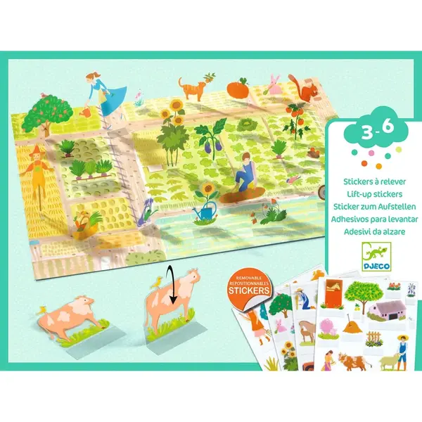 Kreatívna súprava so zdvíhacími samolepkami – 3D scény – farma