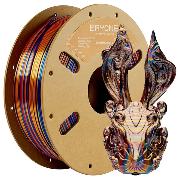 ERYONE Silk Twist Rainbow PLA Filament 1kg - Red&Gold&Blue