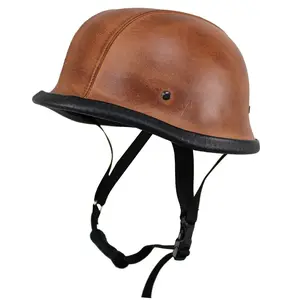 Retro otevřená moto helma Sodager ADH-012 hnědá XXL (63-64)