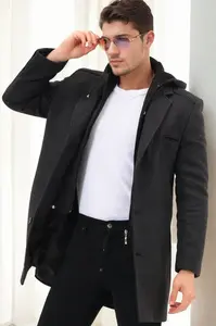 PLT9371 DEWBERRY MEN'S COAT-DIAGONAL ANTHRACITE