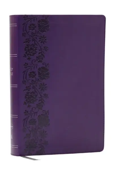 NKJV Giant Print End-of-Verse Reference Bible, Purple Leathersoft, Red Letter, Comfort Print - Thomas Nelson