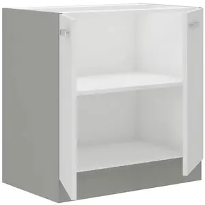 Kuchyňská skříňka Bianka 80D 2F BB, bílá/šedá