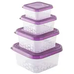 Sada 4 dóz Ori box hranaté 0.25l+0.45l+0.8l+1.25l fialová