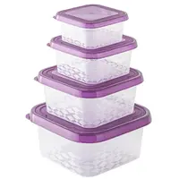 Sada 4 dóz Ori box hranaté 0.25l+0.45l+0.8l+1.25l fialová